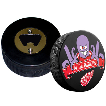 Detroit Red Wings Mascot Al The Octopus Hockey Puck Bottle Opener