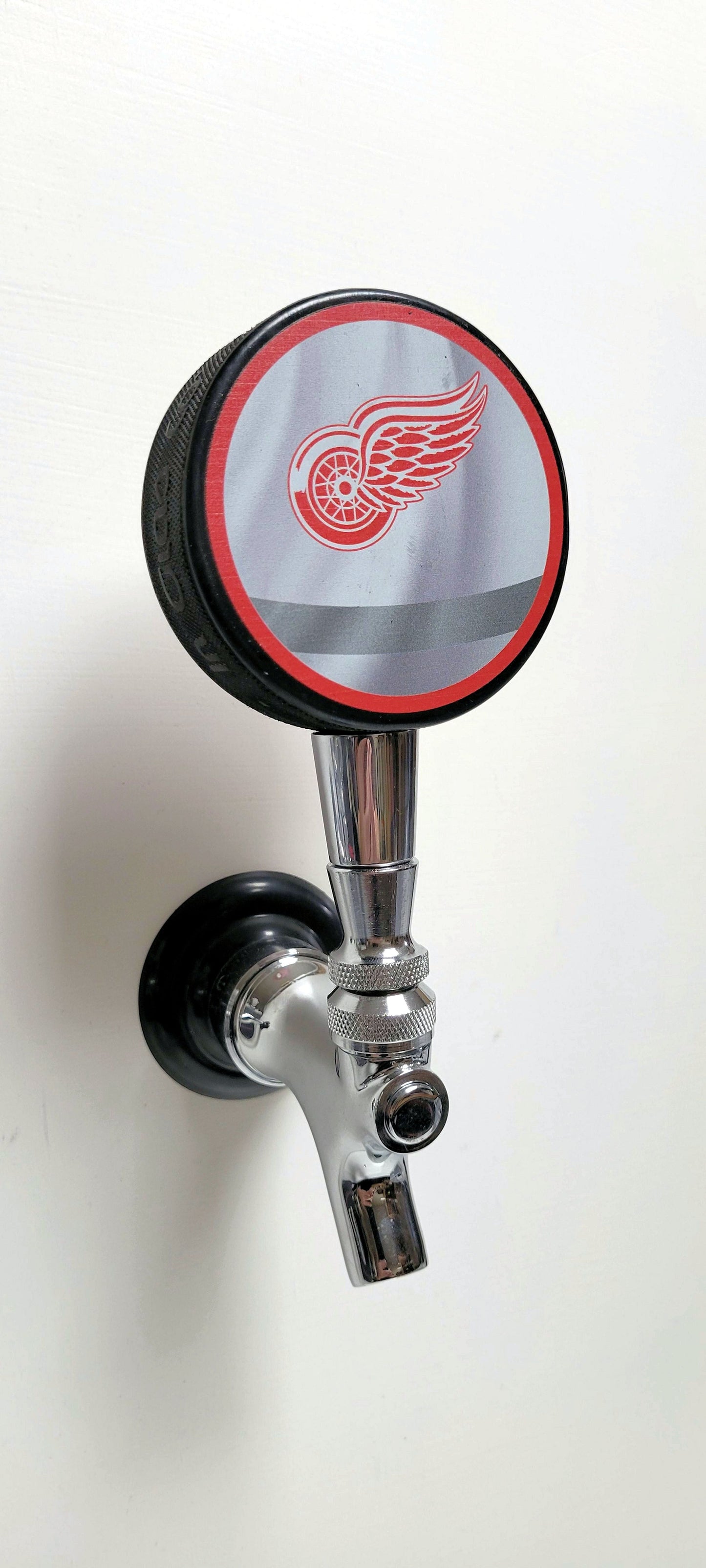 Detroit Red Wings Reverse Series Hockey Puck Beer Tap Handle