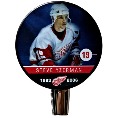 Detroit Red Wings Steve Yzerman Player Series Hockey Puck Beer Tap Handle