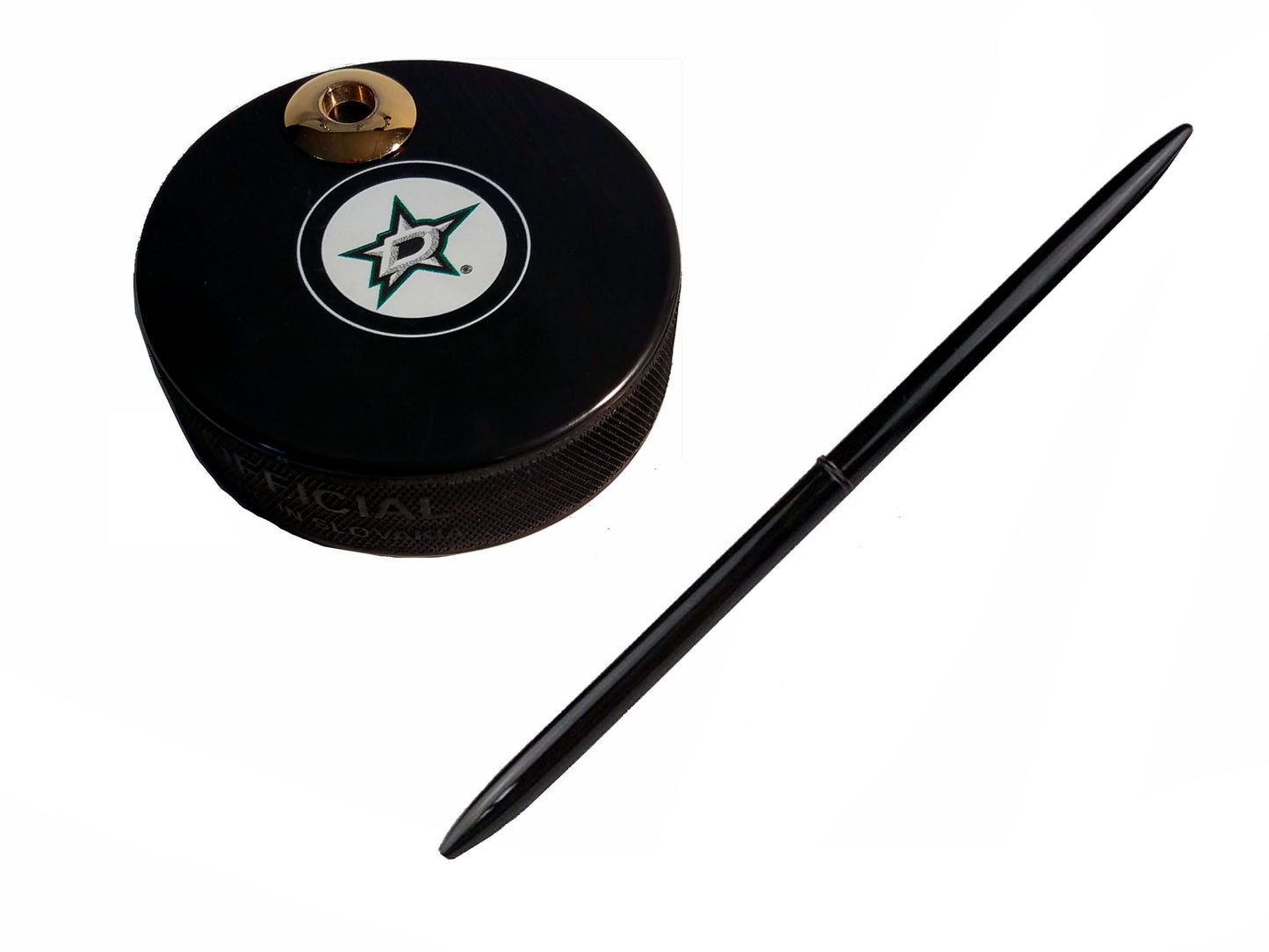 Dallas Stars Auto Series Artisan Hockey Puck Desk Pen Holder With Pen