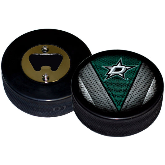 Dallas Stars Stitch Series Hockey Puck Bottle Opener