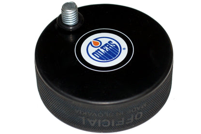 Edmonton Oilers Autograph Series Hockey Puck Beer Tap Handle Display