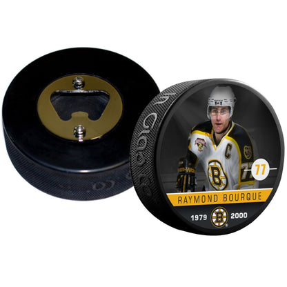 Boston Bruins Ray Bourque Player Series Hockey Puck Bottle Opener
