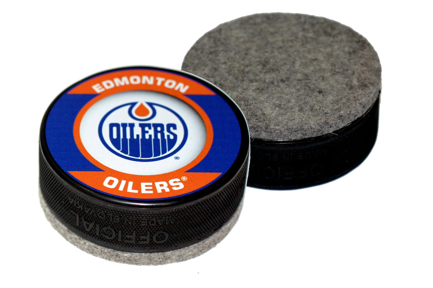 Edmonton Oilers Retro Series Hockey Puck Board Eraser For Chalk and Whiteboards