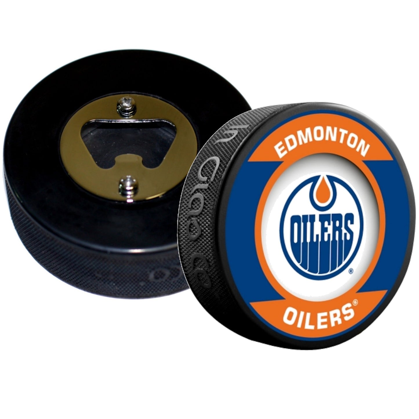 Edmonton Oilers Retro Series Hockey Puck Bottle Opener