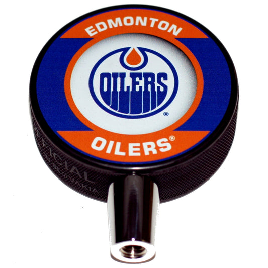 Edmonton Oilers Retro Series Hockey Puck Beer Tap Handle