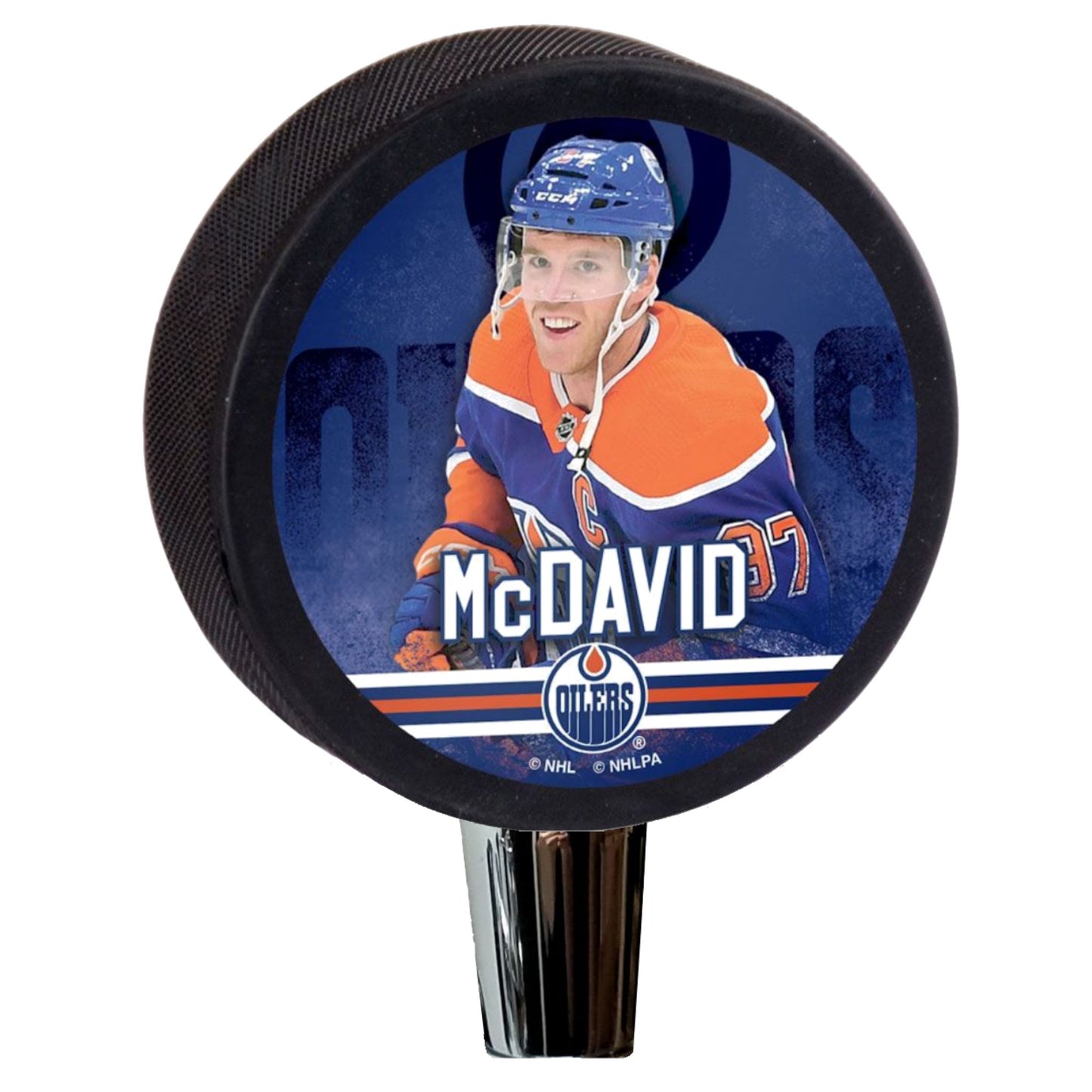 Edmonton Oilers Conner McDavid Player Series Hockey Puck Beer Tap Handle