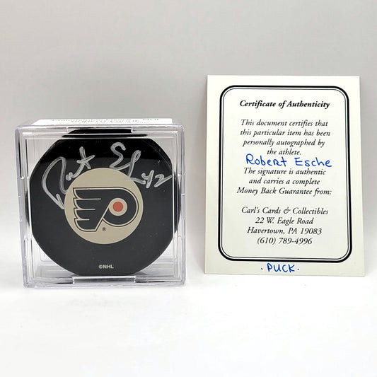 Philadelphia Flyers Robert Esche Autographed Hockey Puck With COA