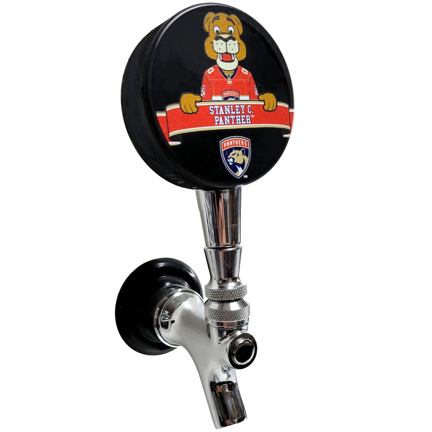 Florida Panthers Stanley C. Panther Mascot Hockey Puck Beer Tap Handle