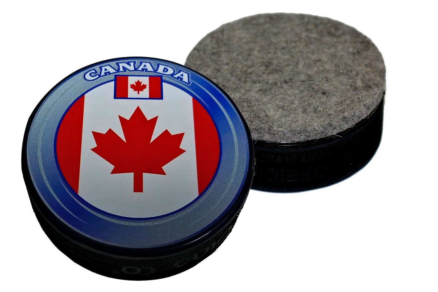Canadian Flag Hockey Puck Board Eraser For Chalk & Whiteboards