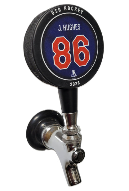 2026 Team USA Jack Hughes Hockey Puck Beer Tap Handle