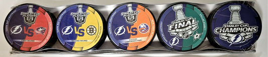 2020 Tampa Bay Lightning Stanley Cup Champions Collectible Hockey Puck Set Of 5