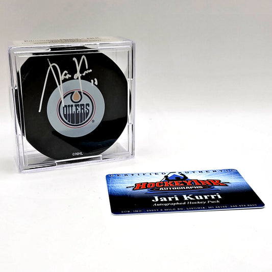 Edmonton Oilers Jari Kurri Autographed Hockey Puck With COA