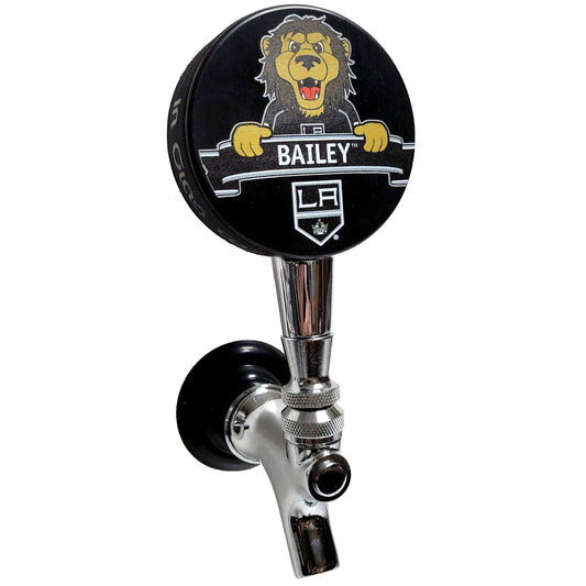 Los Angeles Kings Mascot Bailey Hockey Puck Beer Tap Handle