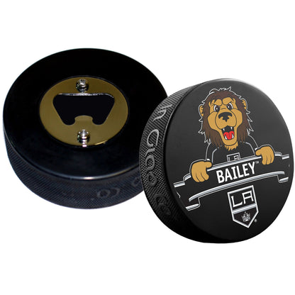 Los Angeles Kings Mascot Bailey Hockey Puck Bottle Opener