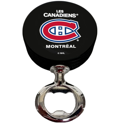 Montreal Canadiens FULCRUM Series Hockey Puck Bottle Opener