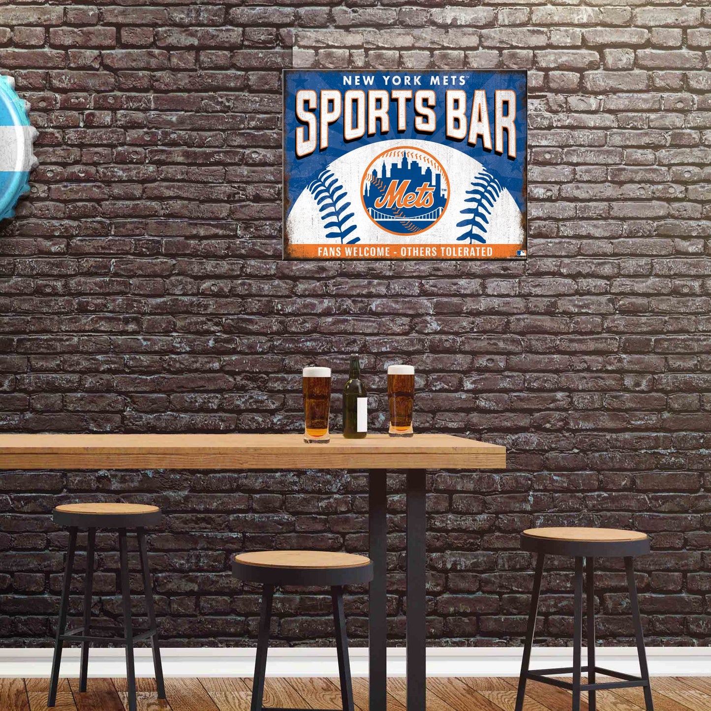 New York Mets MLB Sports Bar Metal Sign