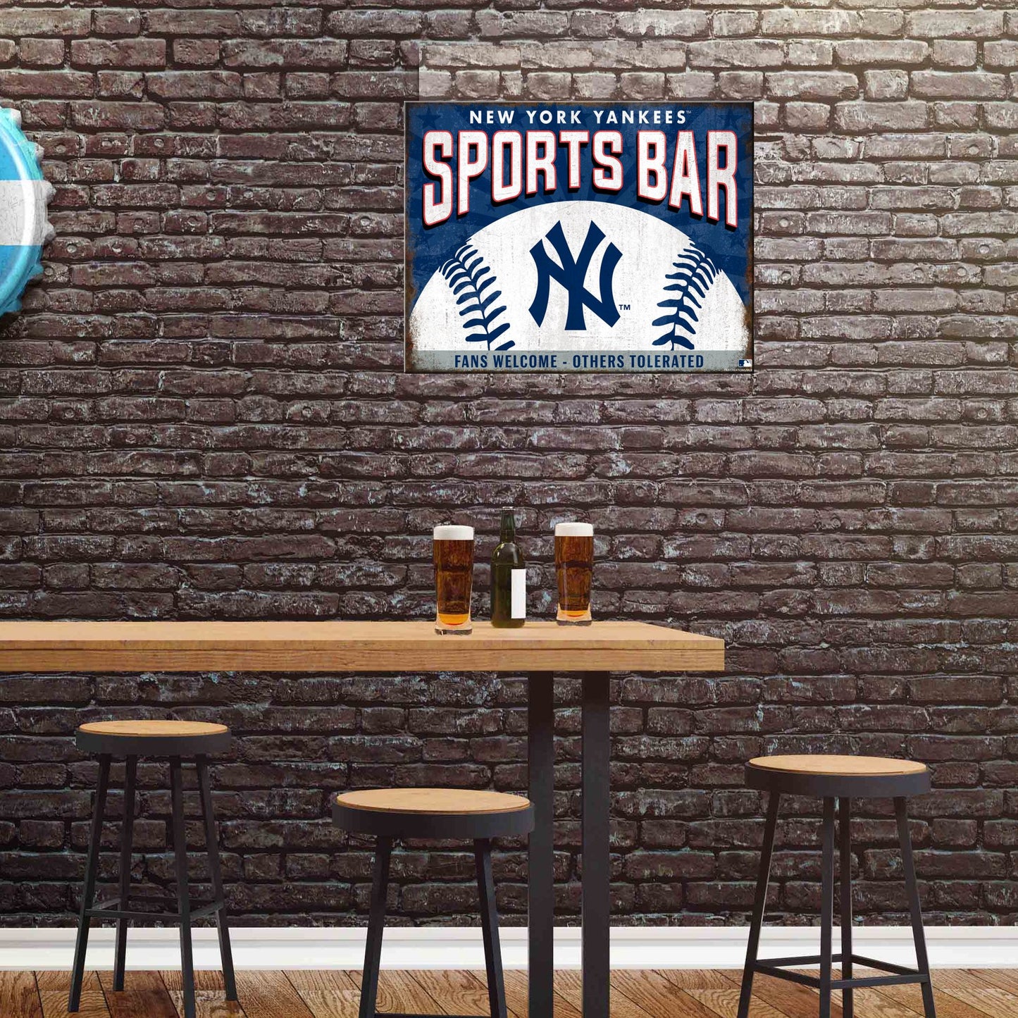 New York Yankees MLB Sports Bar Metal Sign