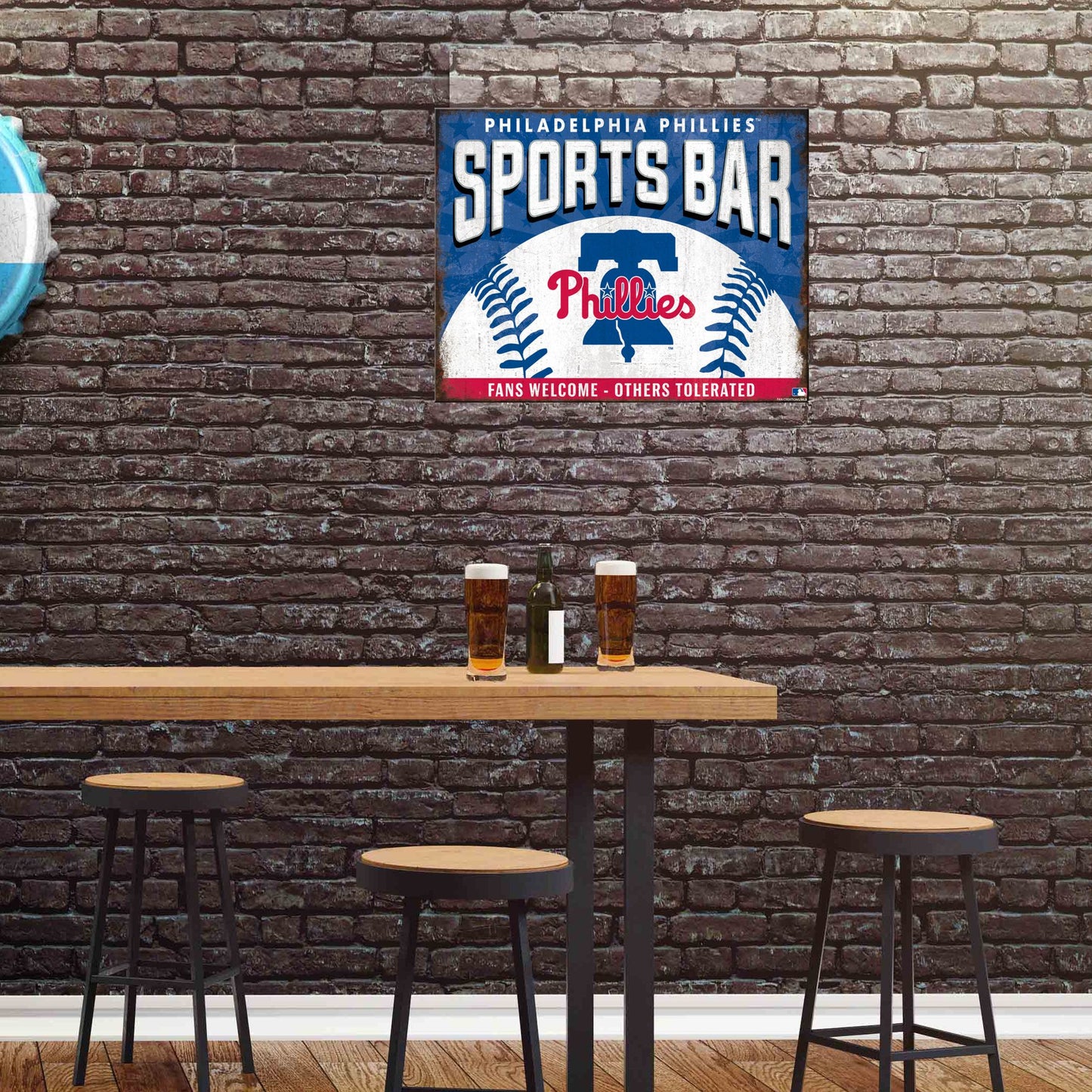 Philadelphia Phillies MLB Sports Bar Metal Sign