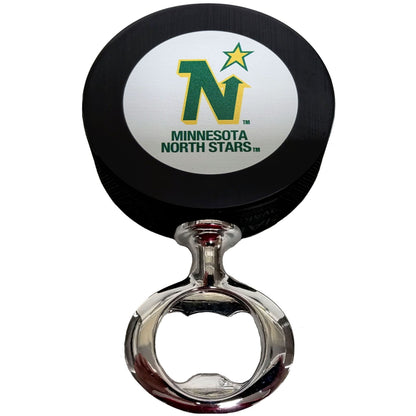 Minnesota Northstars Vintage Series FULCRUM Series Hockey Puck Bottle Opener