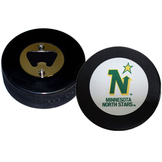 Minnesota Northstars Vintage Series Hockey Puck Bottle Opener