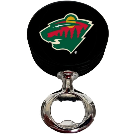 Minnesota Wild FULCRUM Series Hockey Puck Bottle Opener