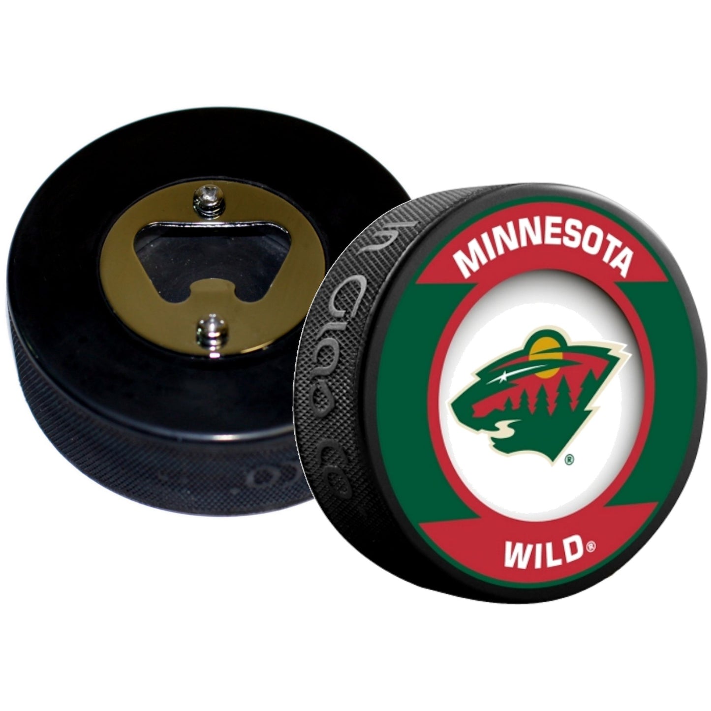 Minnesota Wild Retro Series Hockey Puck Bottle Opener