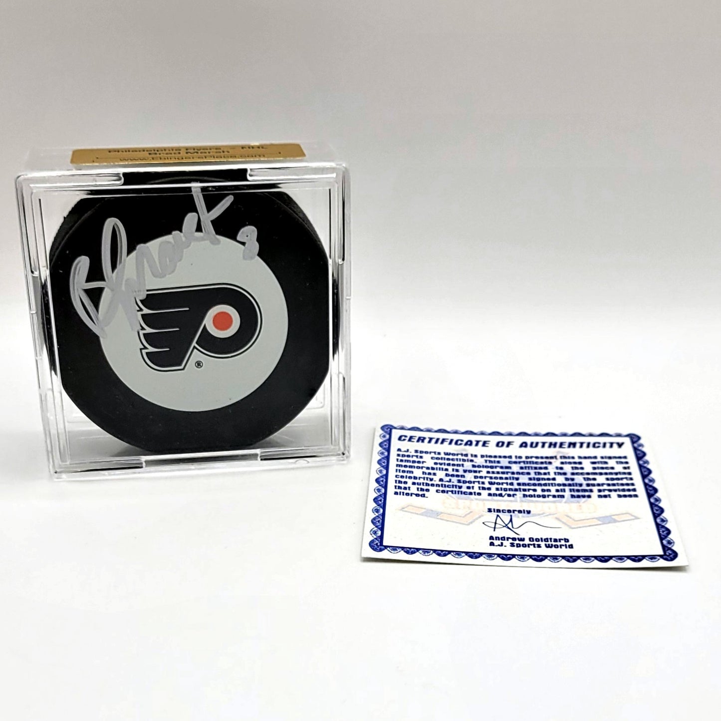 Philadelphia Flyers Brad Marsh Autographed Hockey Puck With COA