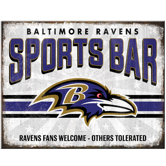 Baltimore Ravens NFL Sports Bar Metal Sign
