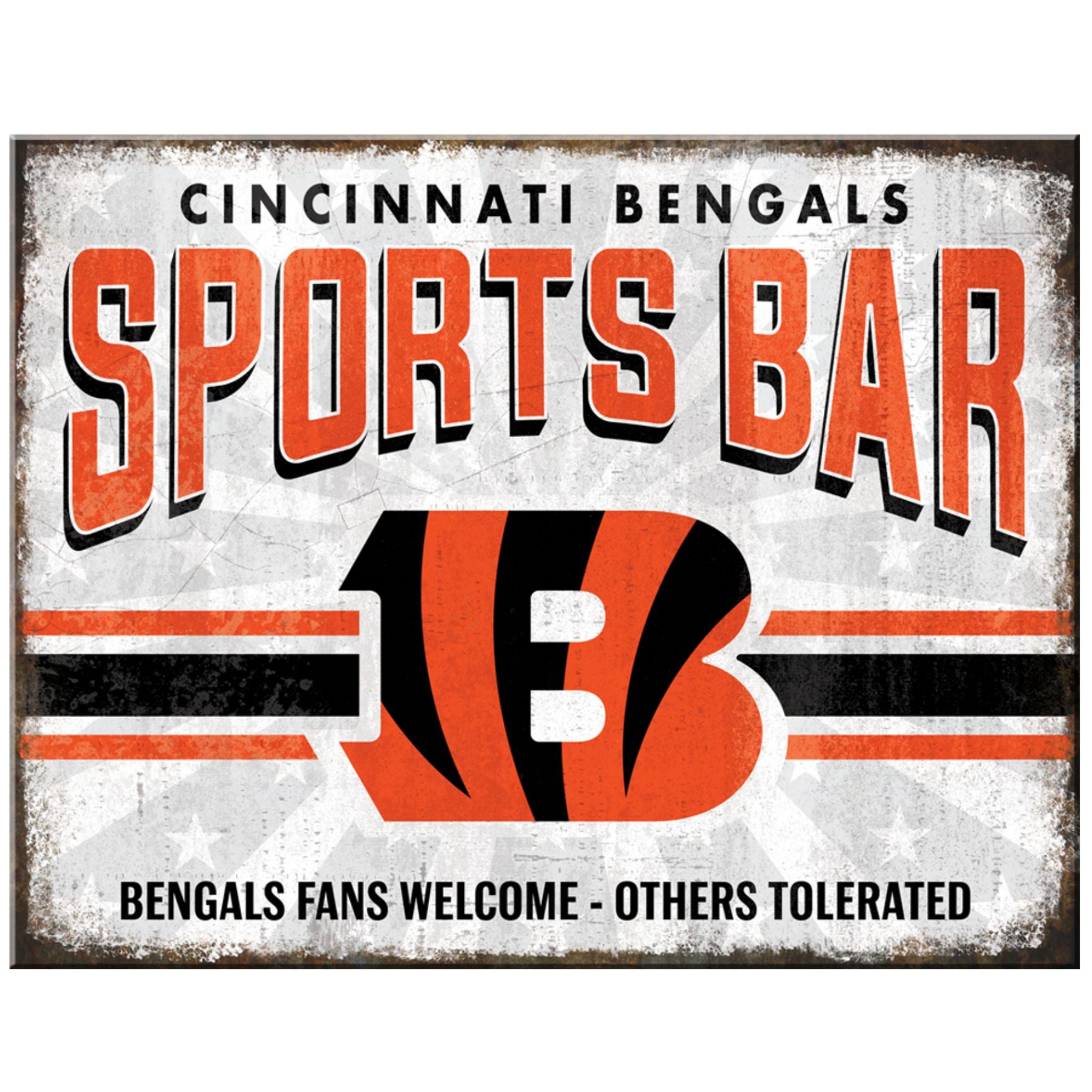 Bengals Sign Cincinnati Bengals NFL Sports Bar Metal Sign โ EBINGERS PLACE