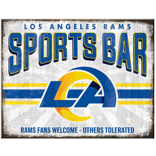 Los Angeles Rams NFL Sports Bar Metal Sign