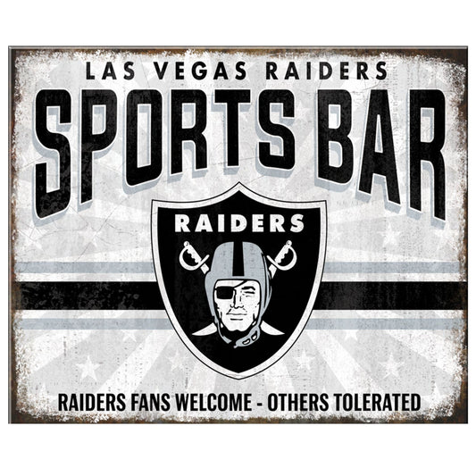 Las Vegas Raiders NFL Sports Bar Metal Sign
