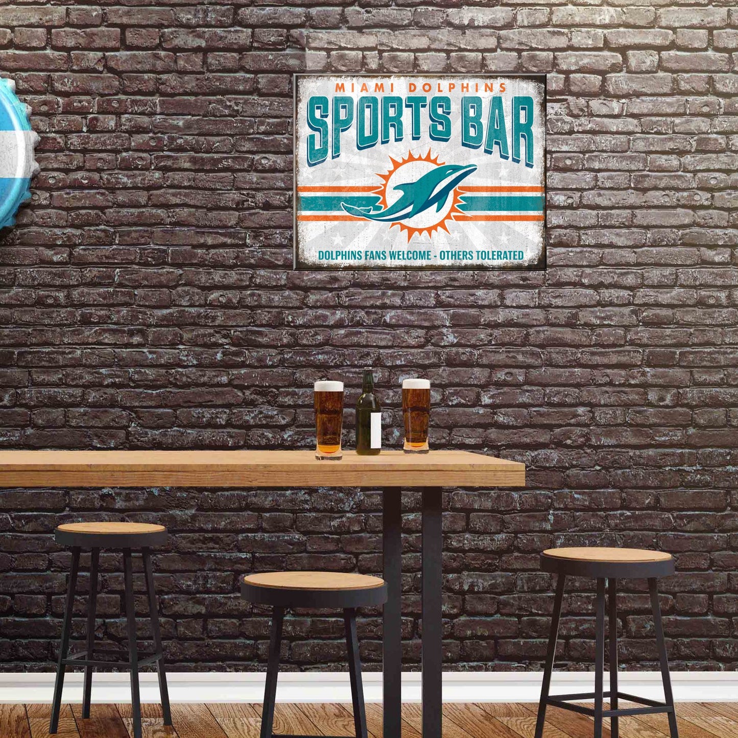 Miami Dolphins NFL Sports Bar Metal Sign