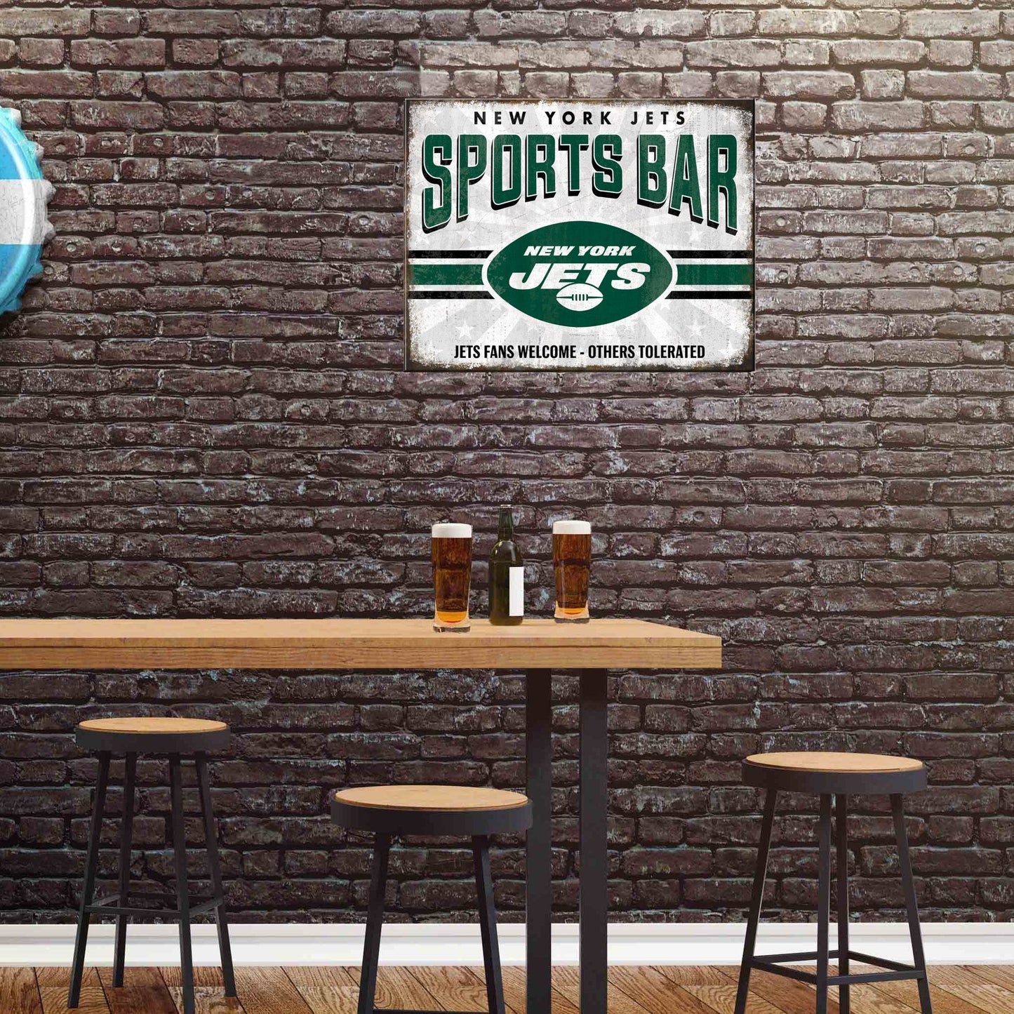 New York Jets NFL Sports Bar Metal Sign