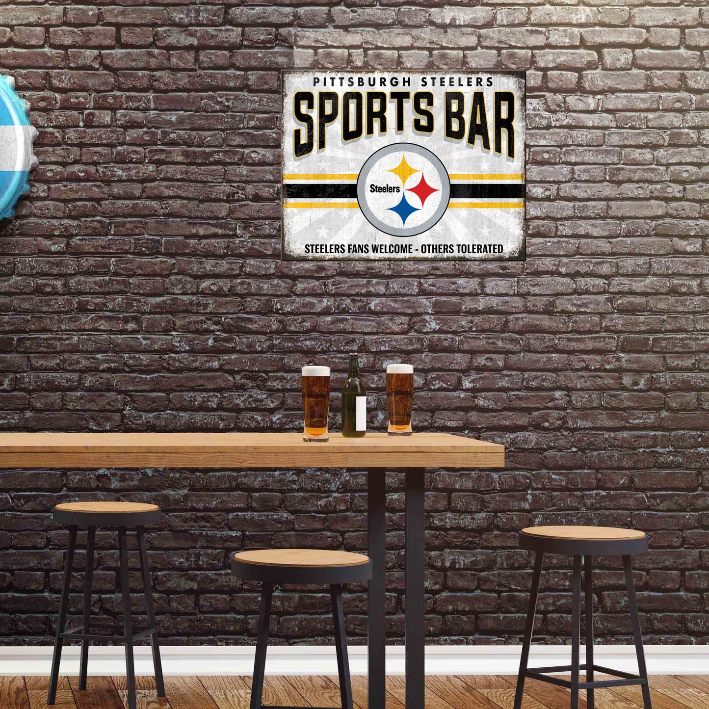 Pittsburgh Steelers NFL Sports Bar Metal Sign