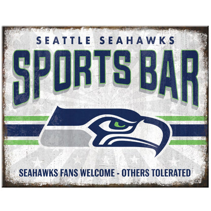 Seattle Seahawks NFL Sports Bar Metal Sign