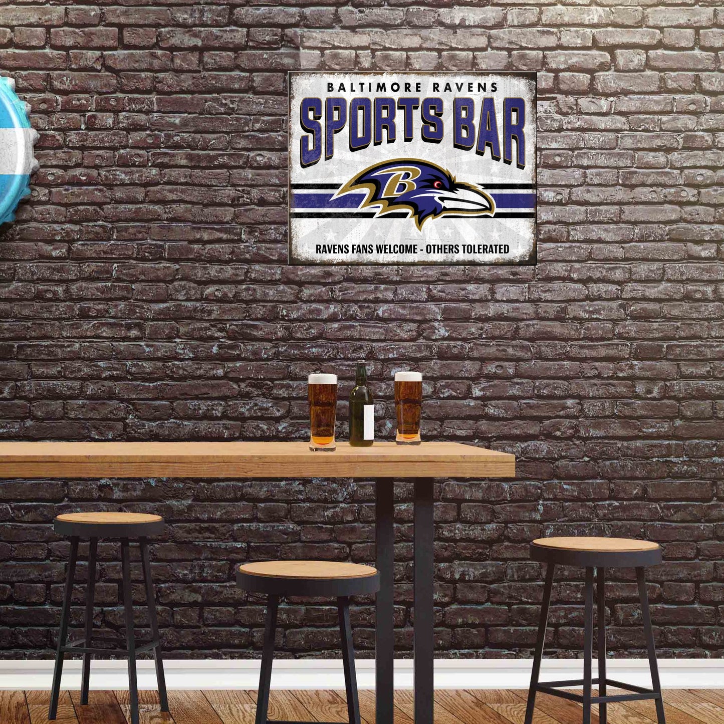 Baltimore Ravens NFL Sports Bar Metal Sign