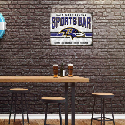 Baltimore Ravens NFL Sports Bar Metal Sign