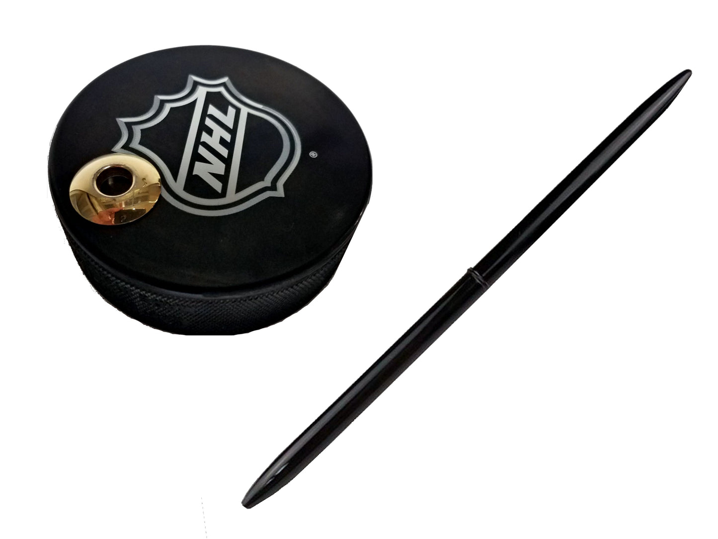 NHL Logo Series Artisan Hockey Puck Desk Pen Holder With Our #96 Sleek Pen