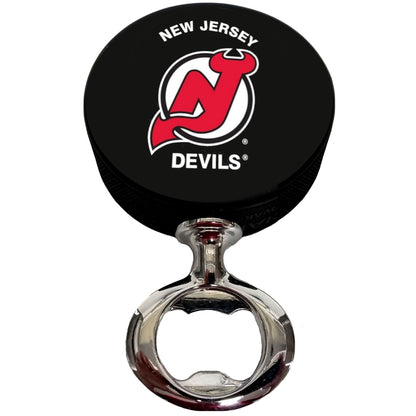 New Jersey Devils FULCRUM Series Hockey Puck Bottle Opener