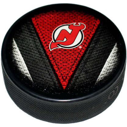 New Jersey Devils Stitch Series Collectible Hockey Puck