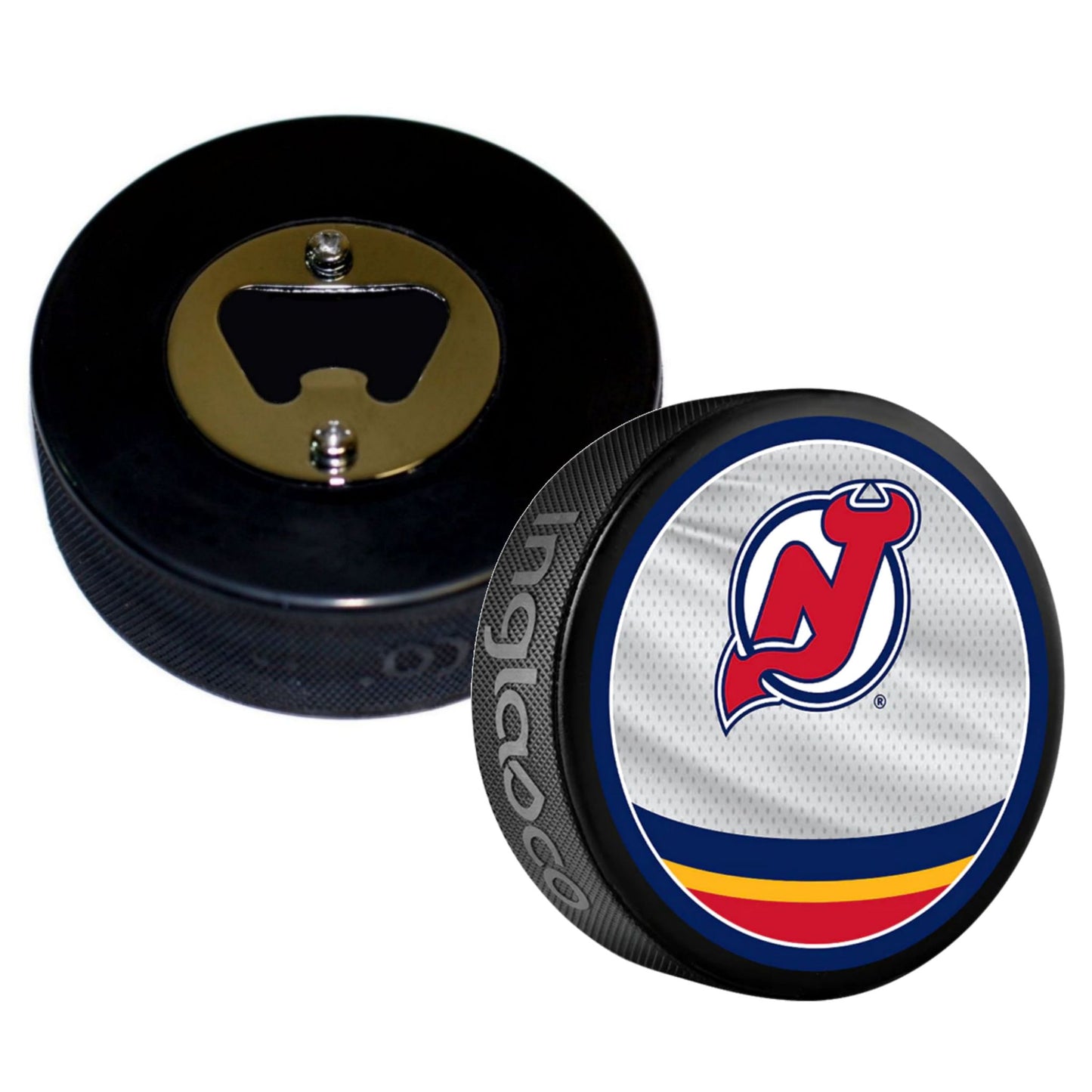 New Jersey Devils Reverse Series Hockey Puck Bottle Opener