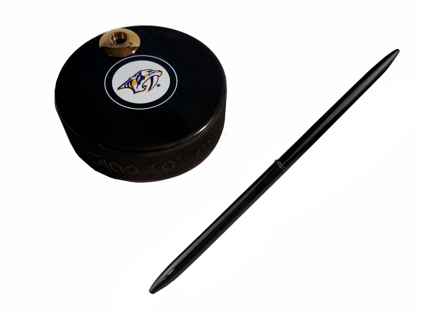 Nashville Predators Auto Series Artisan Hockey Puck Desk Pen Holder With Pen