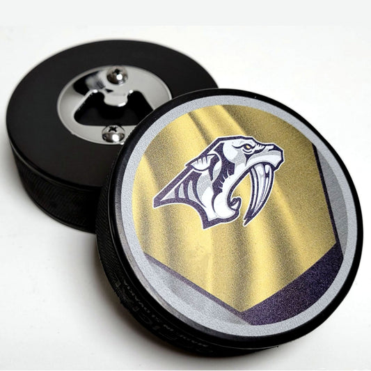 Nashville Predators Reverse Series Hockey Puck Bottle Opener