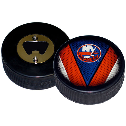 New York Islanders Stitch Series Hockey Puck Bottle Opener