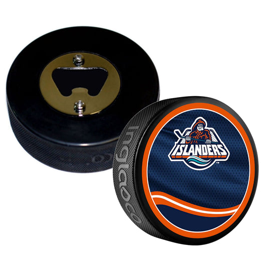 New York Islanders 2024 Reverse Series Hockey Puck Bottle Opener