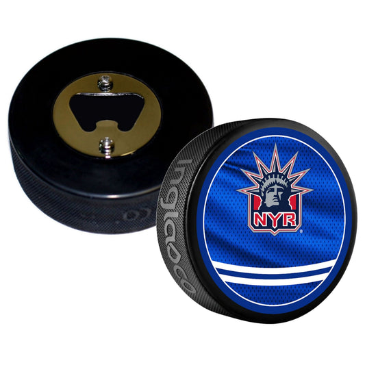 New York Rangers Reverse Series Hockey Puck Bottle Opener