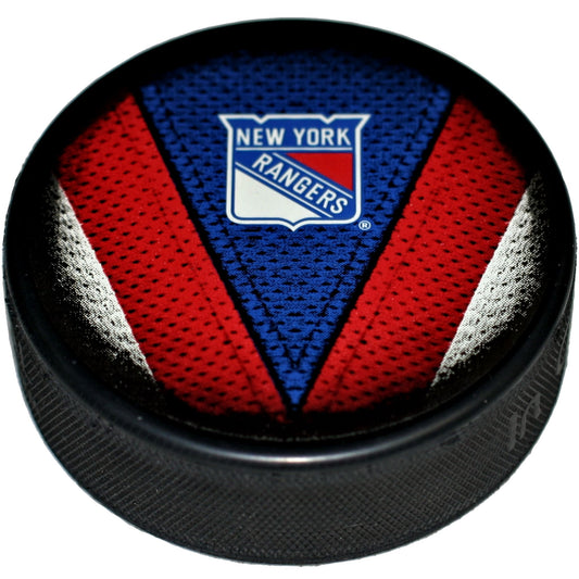 New York Rangers Stitch Series Collectible Hockey Puck