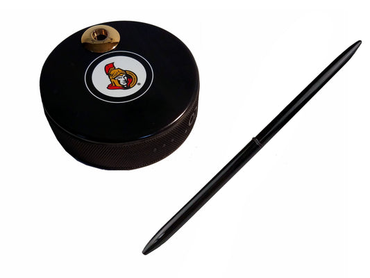 Ottawa Senators Auto Series Artisan Hockey Puck Desk Pen Holder With Pen