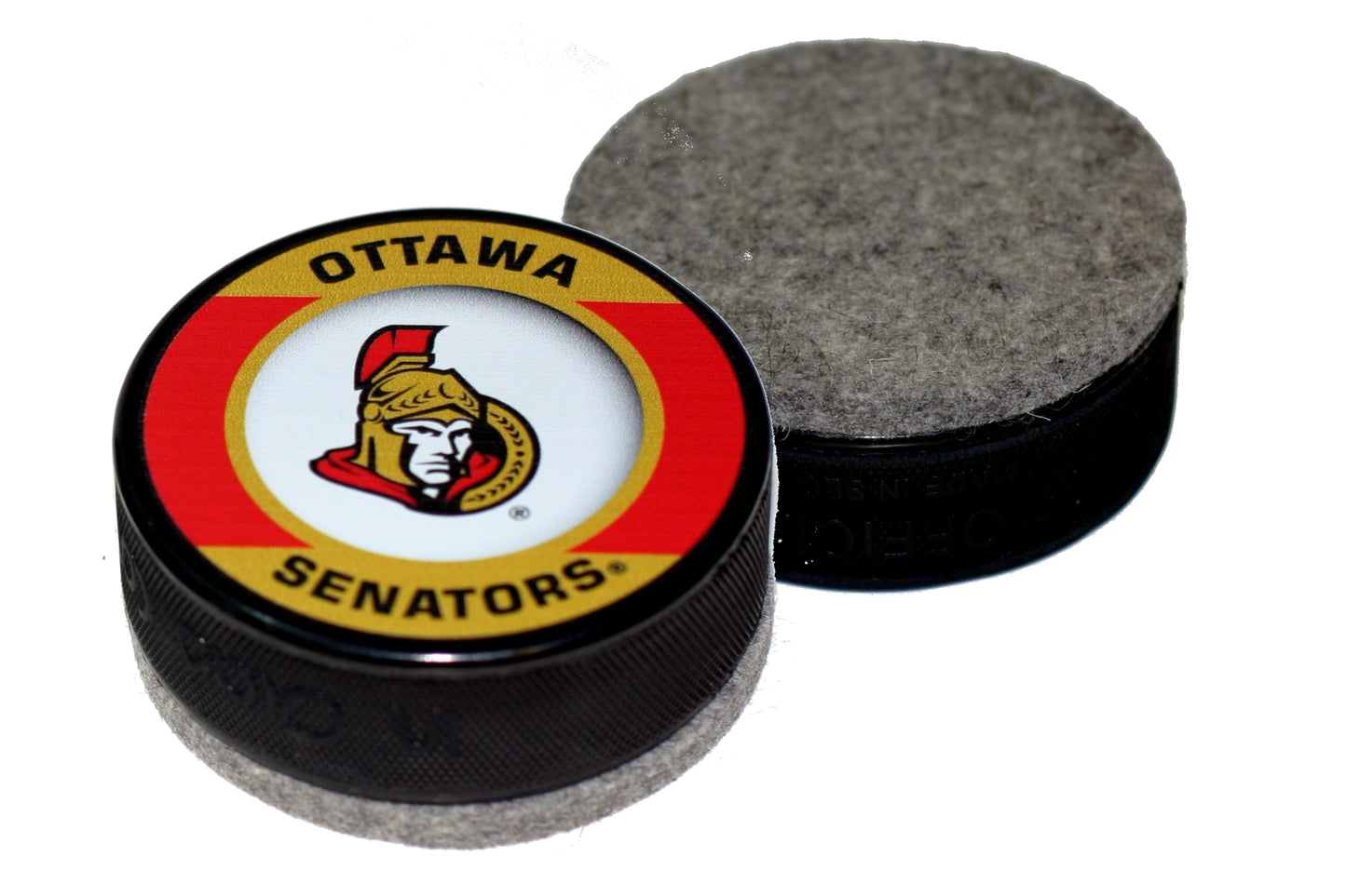 Ottawa Senators Retro Series Hockey Puck Board Eraser For Chalk and Whiteboards